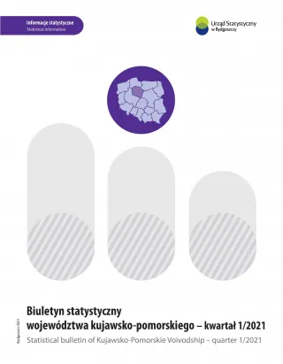 Powiększ obraz: Pierwsza strona opracowania Biuletyn statystyczny województwa kujawsko-pomorskiego 1 kwartał 2021 r.
