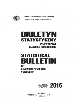 Powiększ obraz: Pierwsza strona opracowania Biuletyn statystyczny województwa kujawsko-pomorskiego IV kwartał 2016 r.