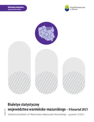 Powiększ obraz: Cover of the publication Statistical bulletin of Warmińsko-Mazurskie Voivodship – quarter 2/2021