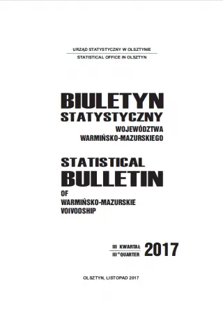 Powiększ obraz: Cover of the publication Statistical bulletin of Warmińsko-Mazurskie Voivodship – III quarter 2017