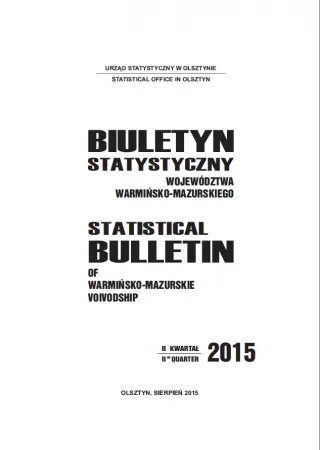 Powiększ obraz: Cover of the publication Statistical bulletin of Warmińsko-Mazurskie Voivodship – II quarter 2015