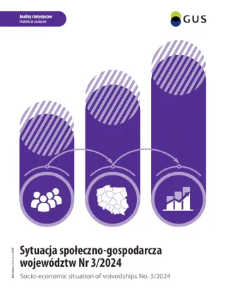 Powiększ obraz: Cover  of  the  publication  Socio-economic  situation  of  voivodships  No.  3/2024