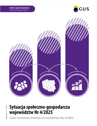 Powiększ obraz: Cover of the publication  Socio-economic situation of voivodships No. 4/2025