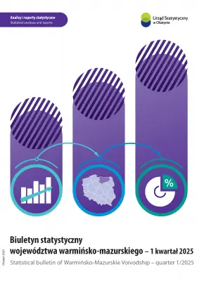 Powiększ obraz: Cover of the publication Statistical bulletin of Warmińsko-Mazurskie Voivodship – quarter 1/2025